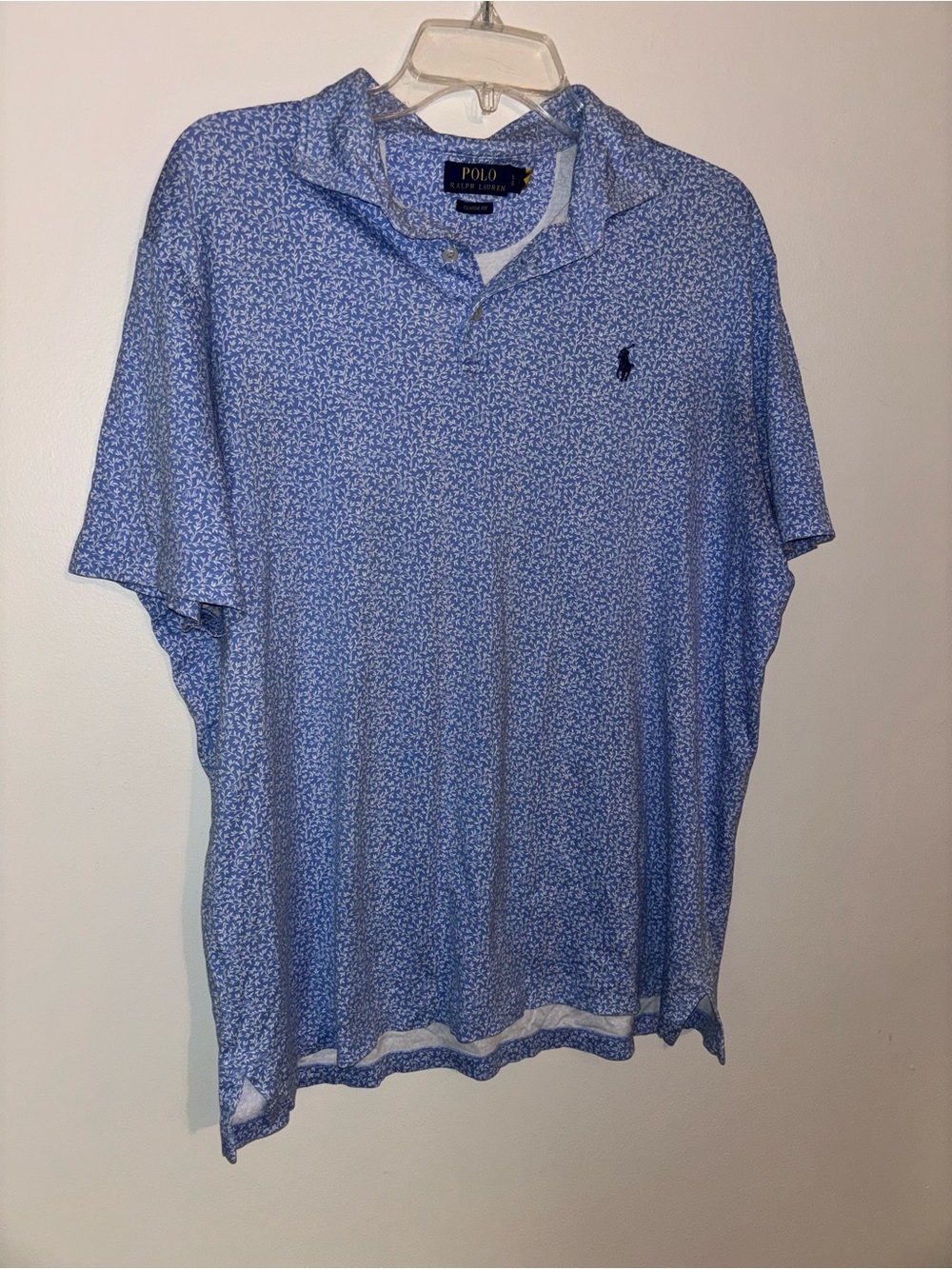 Ralph Lauren Light Blue Micro-Print Polo Shirt